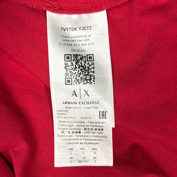 Armani Exchange Long Sleeve Sequin Tee [555] - Picture 6 of 9